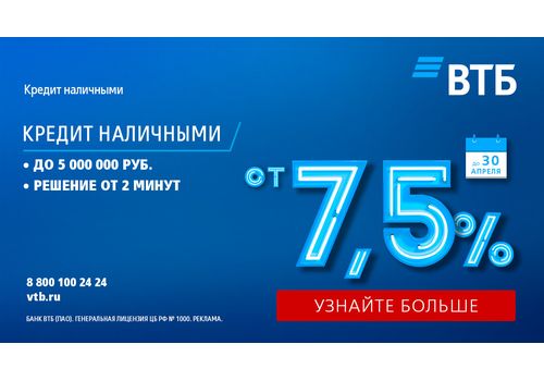 ВТБ Кредит наличными